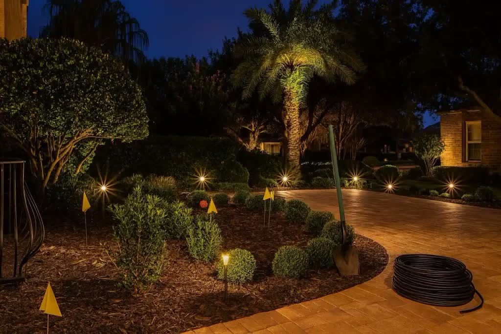 Walkway + landscape lighting
